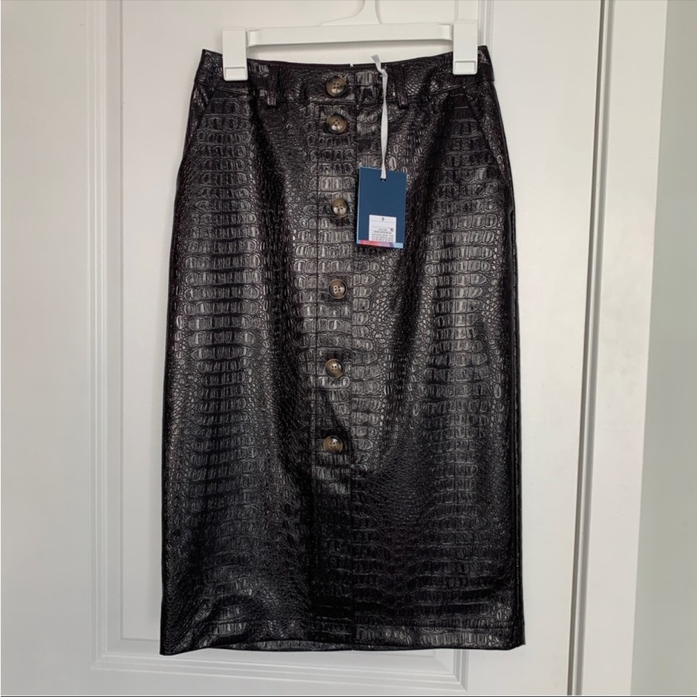 Women’s 0 RACHEL COMEY Target Embossed Chicory Coffee Button Front Midi Skirt